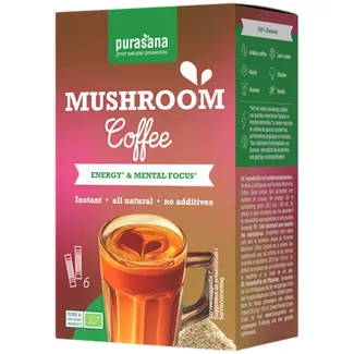 Purasana Instant Mushroom Koffie - 6 sticks - BIO