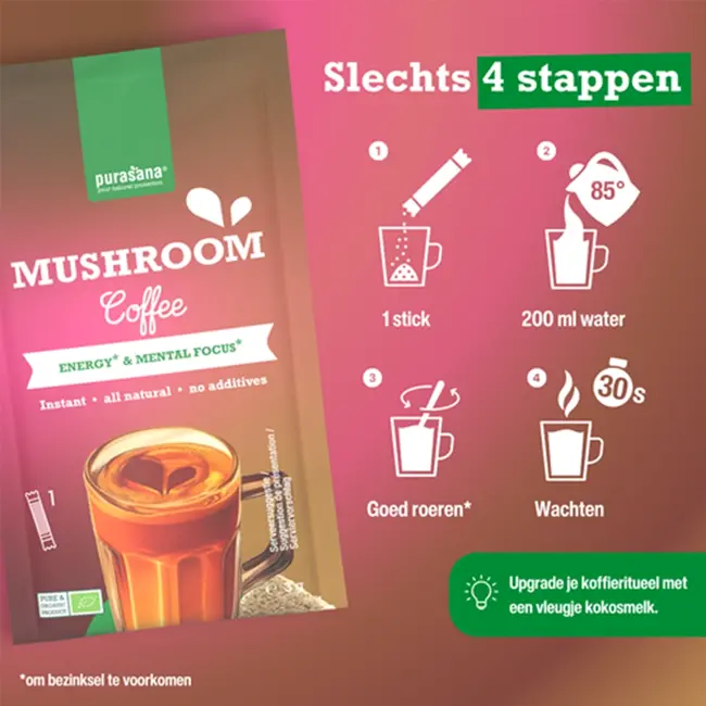 Instant Mushroom Koffie - 6 sticks - BIO