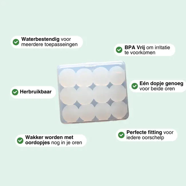 Siliconen Oordoppen - 12 stuks