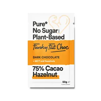Funky Fat Choc Pure Chocolade met Hazelnoot en MCT - BIO