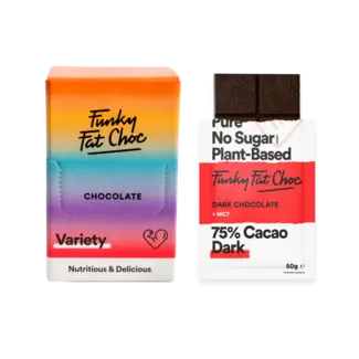 Funky Fat Choc Chocolade met MCT Mix - 10x50g - BIO