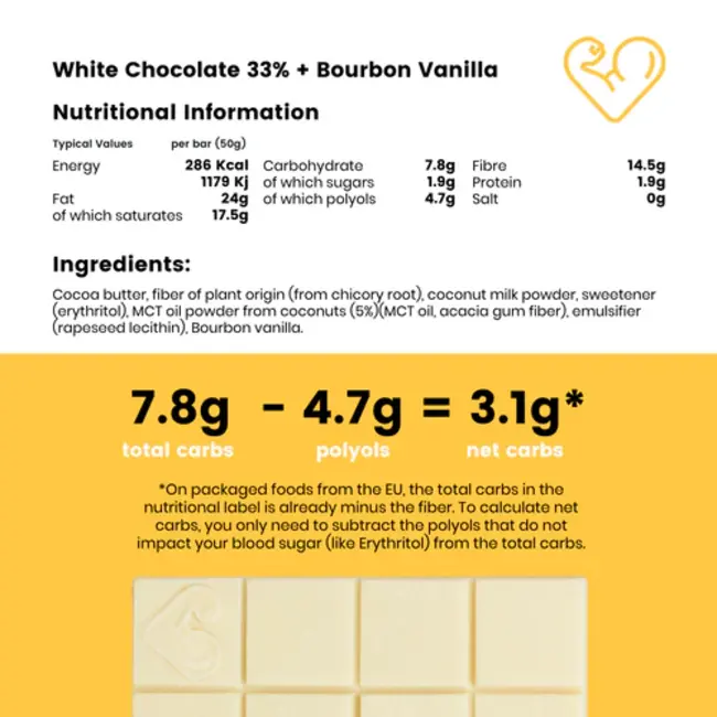 Witte Chocolade met Vanille en MCT -  BIO