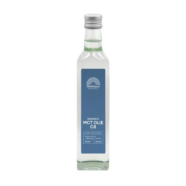 MCT Olie C8 Puur Kokosnoot 99% Caprylzuur - 500ml - BIO