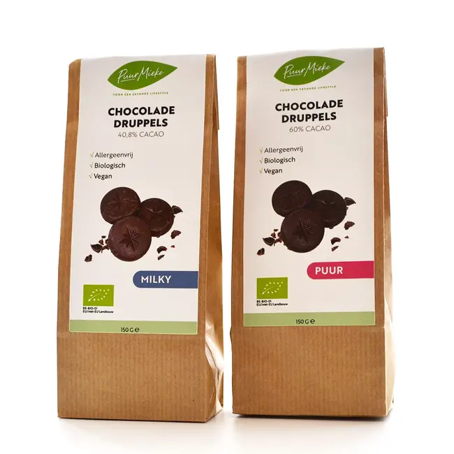 Chocoladedruppels - Milky- Allergeenvrij - 150g - BIO THT 13-07-2026