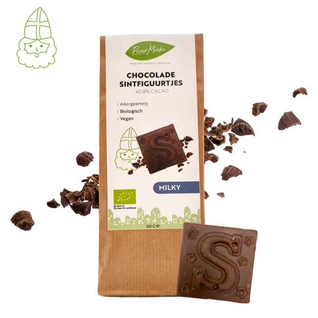 Chocolade Sintfiguurtjes Milky - Allergeenvrij - 120g - BIO