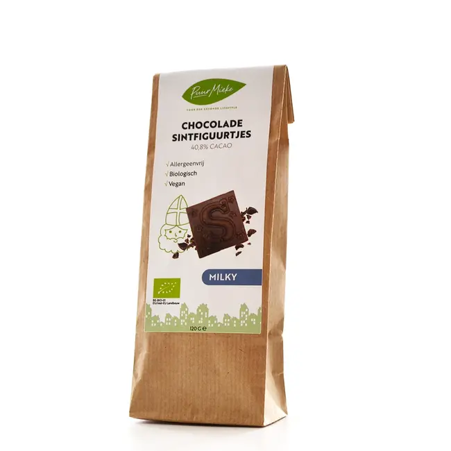 Chocolade Sintfiguurtjes Milky - Allergeenvrij - 120g - BIO