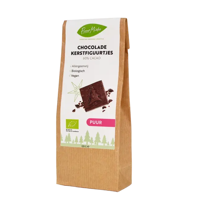 Chocolade Kerstfiguurtjes Puur allergeenvrij - 120g - BIO