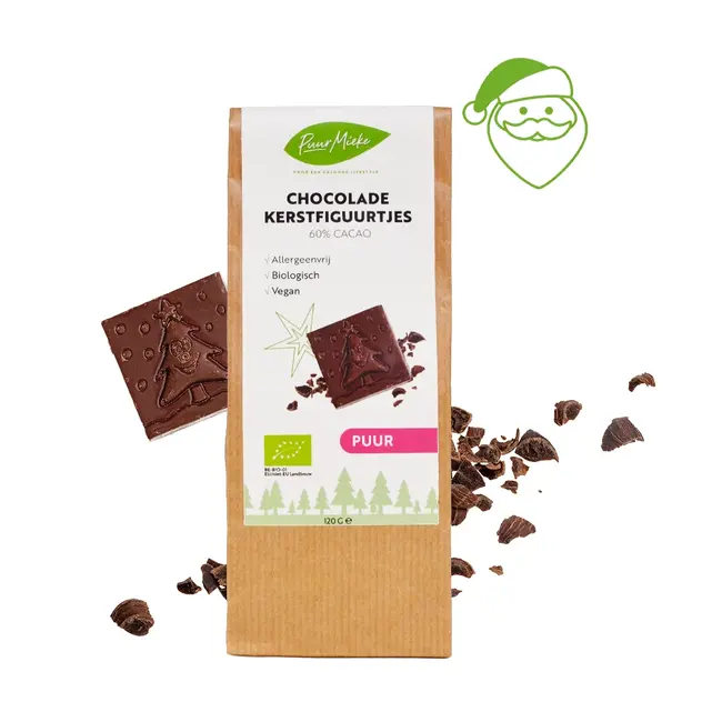Chocolade Kerstfiguurtjes Puur allergeenvrij - 120g - BIO