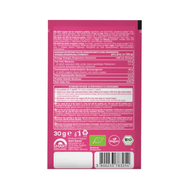 Aardbeien Pudding Mix - 30g - BIO
