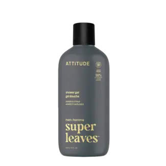 ATTITUDE Shower Gel Super Leaves - Amber en Citrus - Mannen - 415ml ATTITUDE Shower Gel Super Leaves - Amber en Citrus - Mannen - 415ml