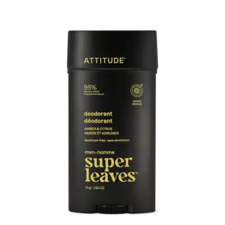 ATTITUDE Deodorant Super Leaves - Amber en Citrus - Mannen - 75g
