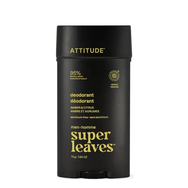 Deodorant Super Leaves - Amber en Citrus - Mannen - 75g