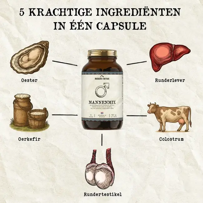 Mannenmix Runderorgaan Supplement met Oesters