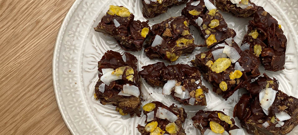Rocky road met pure chocolade