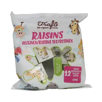 Trafo Rozijnen in kinderdoosje - 140g, 12 doosjes - BIO