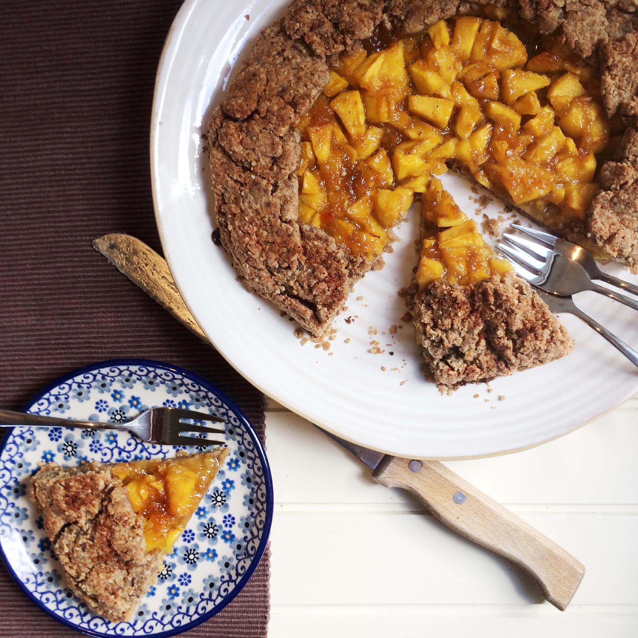 Galette met mango, gember en sinaasappel