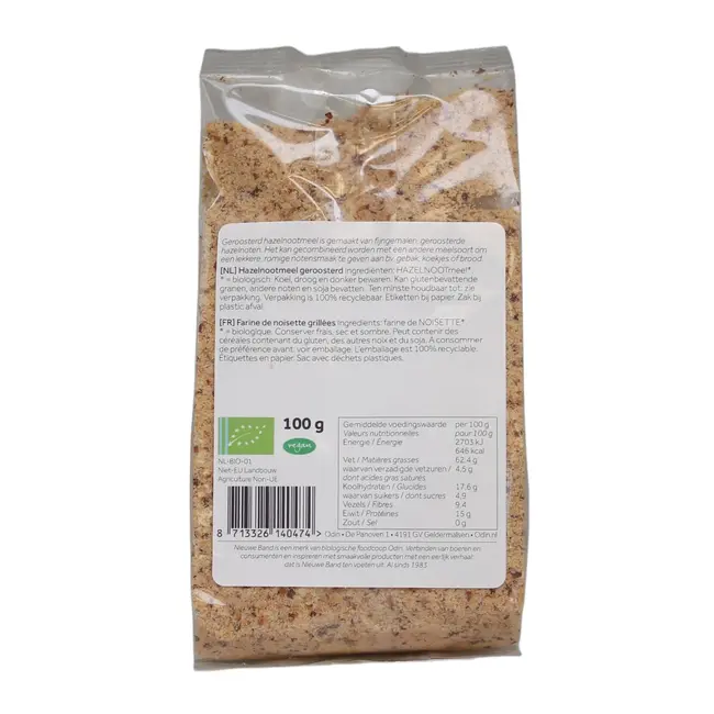 Hazelnootmeel (geroosterd) 100g - BIO