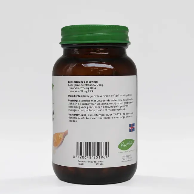 Levertraan Kabeljauw  - 500mg - 100 softgels