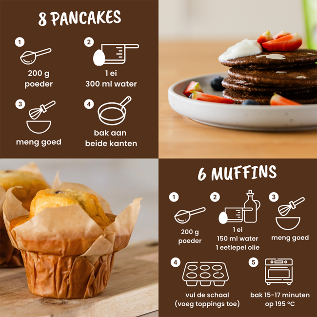 Proteïne Pannenkoekenmix & Muffin mix - 400g - BIO