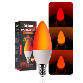 Alina Rood licht kaarslamp - E14 - met 3 lichtstanden