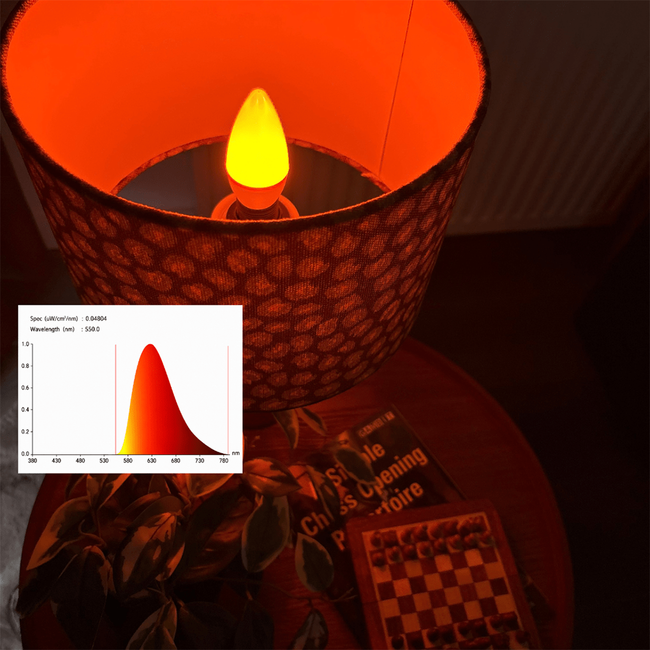 Rood licht kaarslamp - E14 - met 3 lichtstanden
