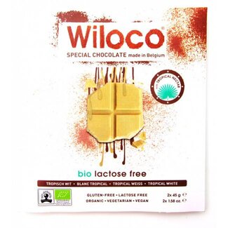 Wiloco Lactosevrije Chocoladereep 'Wit' - 90g - BIO