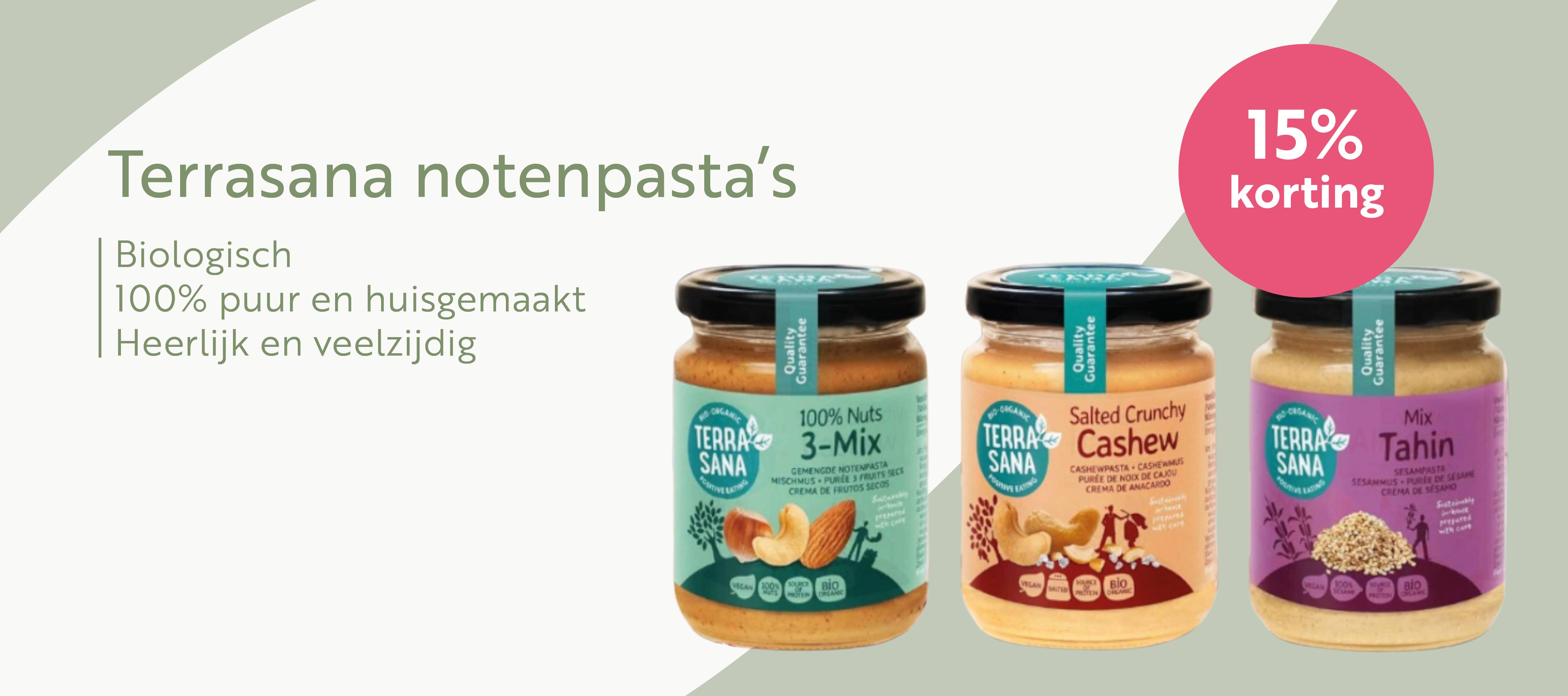 15% korting op de notenpasta's
