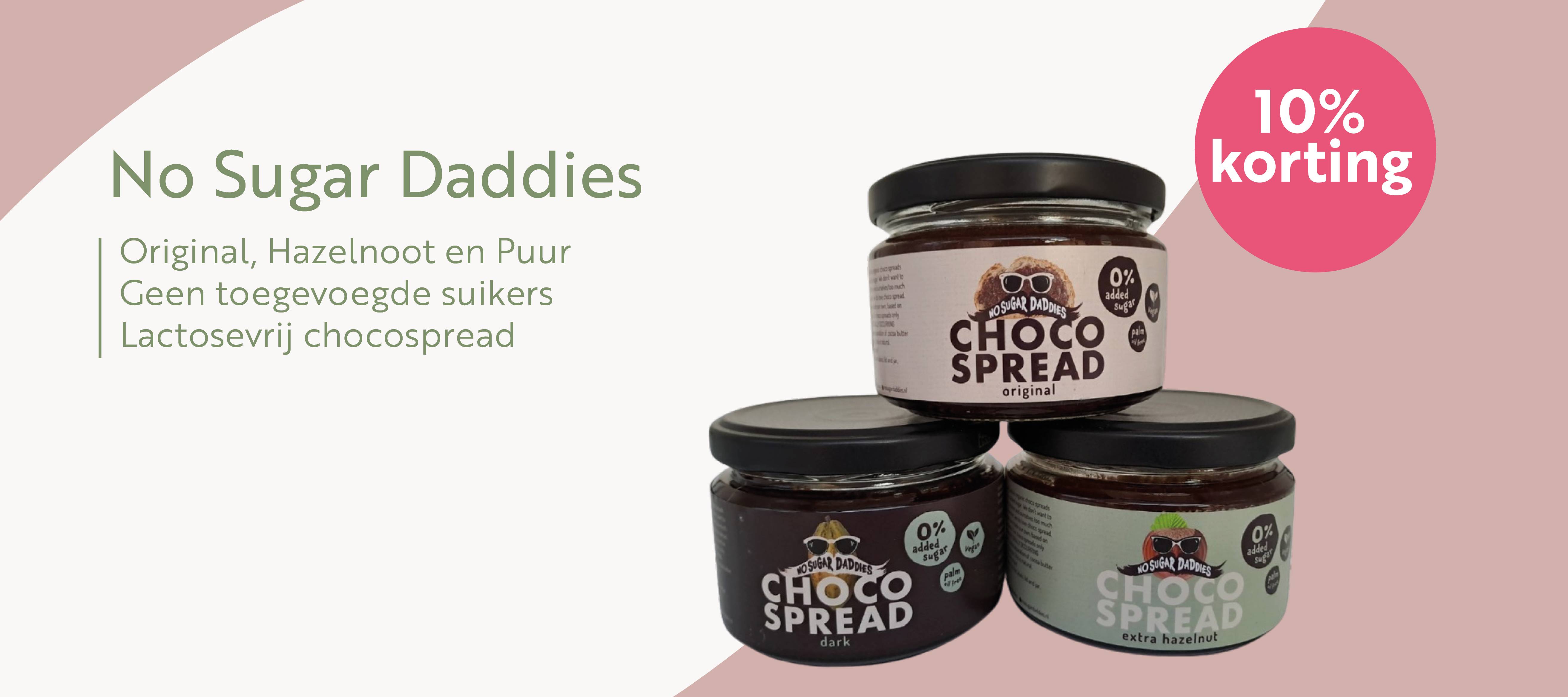 10% korting op No Sugar Daddies Chocopasta
