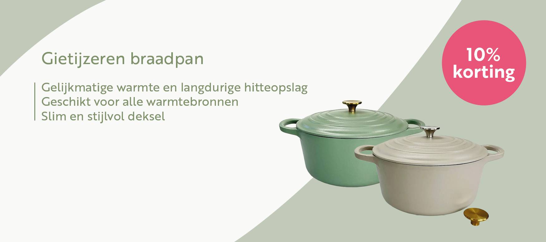 10% korting Gietijzeren braadpan