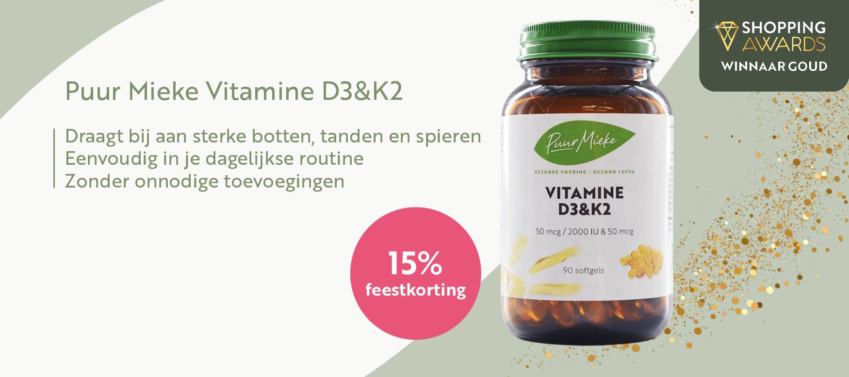15% korting Vitamine D3&K2