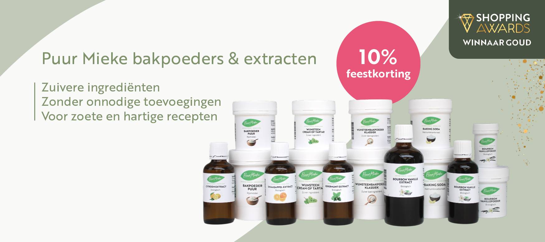 10% korting Puur Mieke bakpoeders & extracten