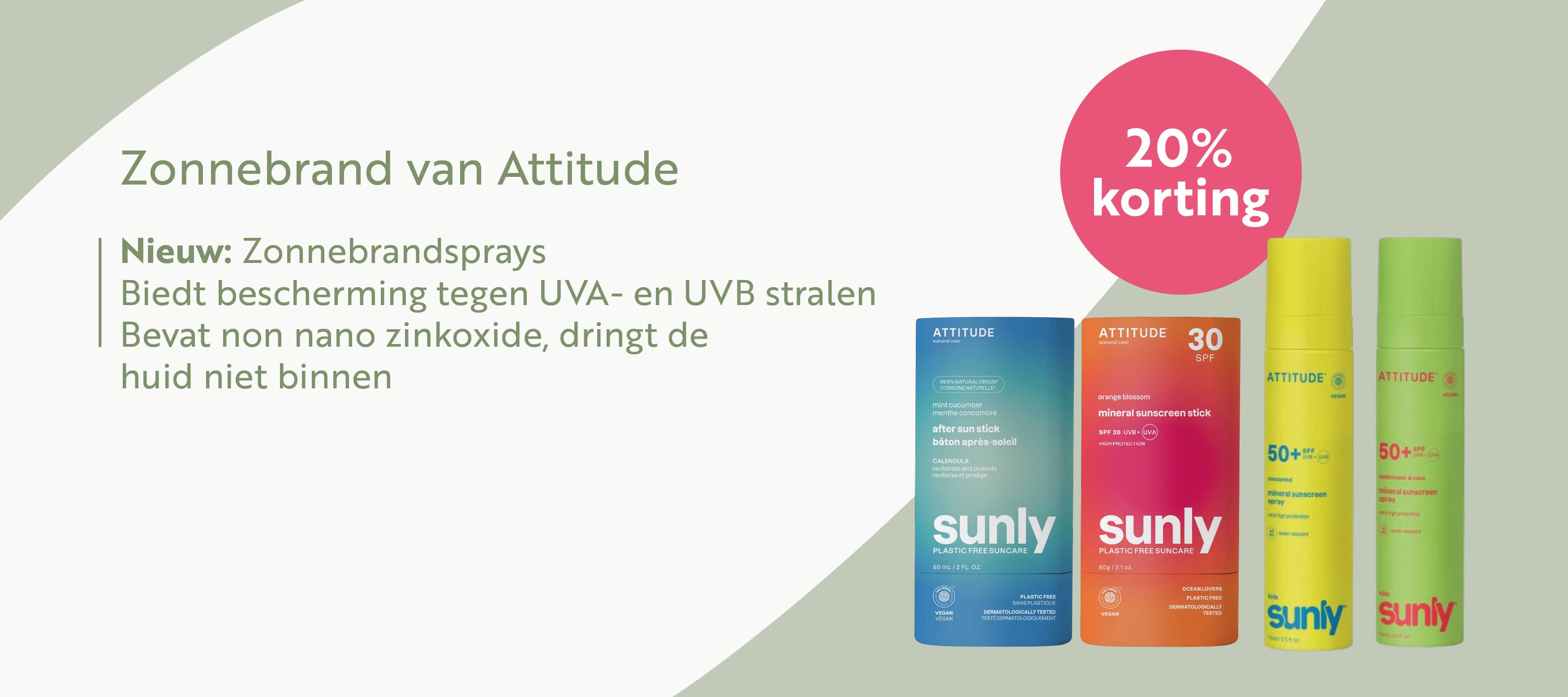 20% korting Zonnebrand Attitude