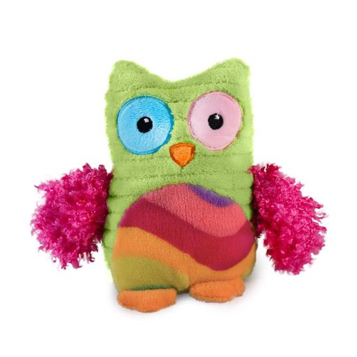 Uil knuffel regenboog: roze, blauw of groen (16 cm)