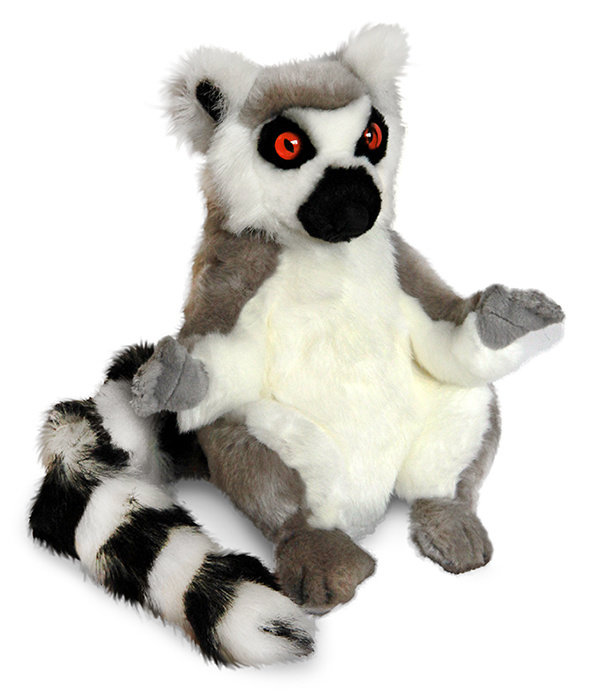 Zittende Ringstaartmaki knuffel - pluche Lemur