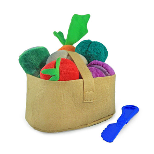 Groente knuffels in mand (14-delig)