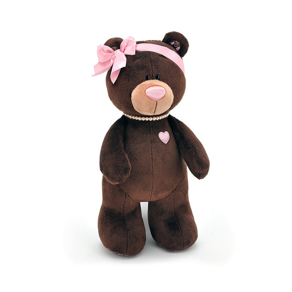 Teddybeer knuffel Milk (roze strik)