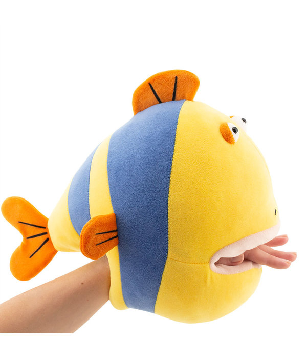 Orange Toys Grappige vis knuffel (geel, blauw en oranje)