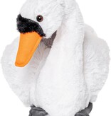 Witte zwaan knuffel met baby zwaantjes