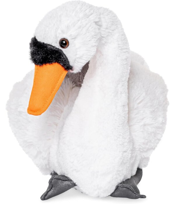 Witte zwaan knuffel met baby zwaantjes