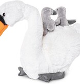 Witte zwaan knuffel met baby zwaantjes