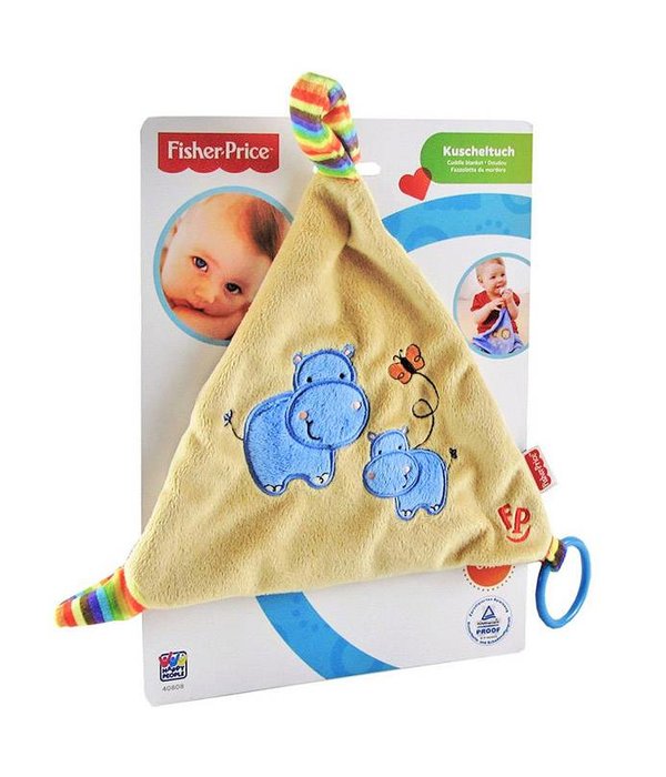 Fisher-Price Fisher Price Nijlpaard knuffeldoekje met ring