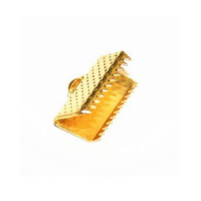 10 piecs Fold Over Cord End Gold Plated 10mm