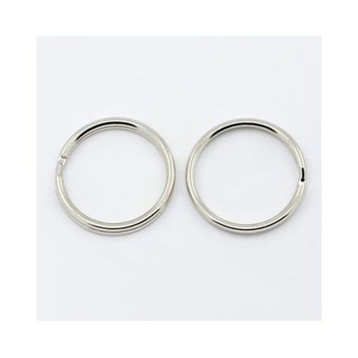 Keychain Ring Silver 20x2mm, 10 pieces