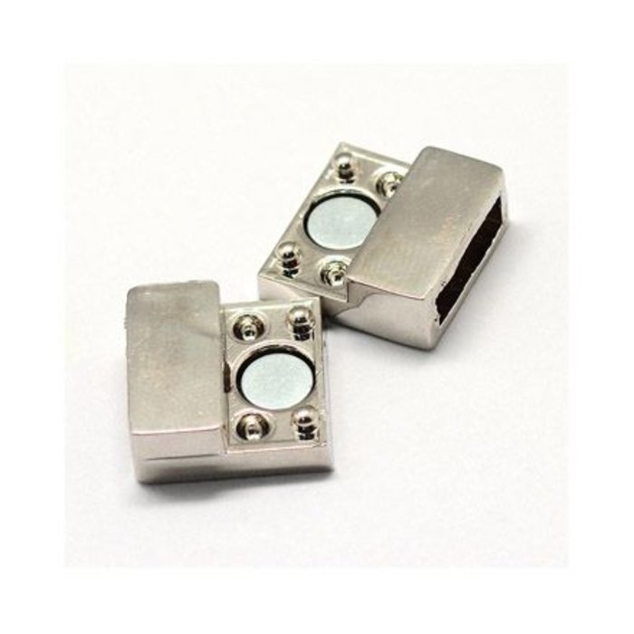 Magnetic Clasp Silver For Flat Leather 10mm