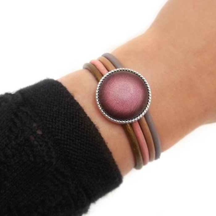 Armband maken met 4 kleuren leer InspiratieSetje0314