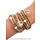 Leather Wrap Bracelet with Sliders - Camel InspiratieSetje0315