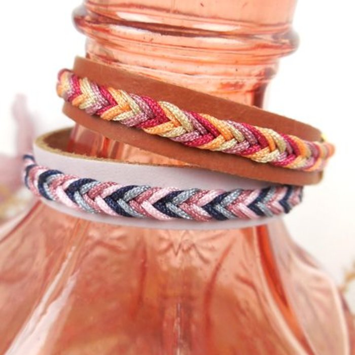Registratie voorbeeld Trottoir Leren Armband met Vissengraatvlecht - Beads & Basics