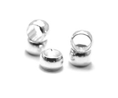 Crimp Beads Silver 4mm, 20 pieces