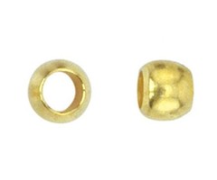 20 stuks Knijpkralen Gold Plated 3.5mm, binnenmaat 2.2mm