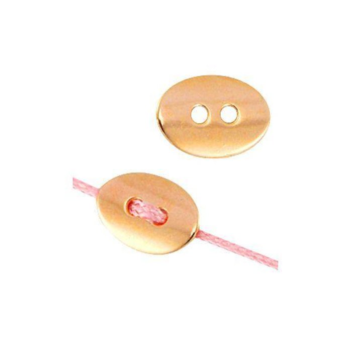 Metal Button Rose Gold 14x10mm, 5 pieces